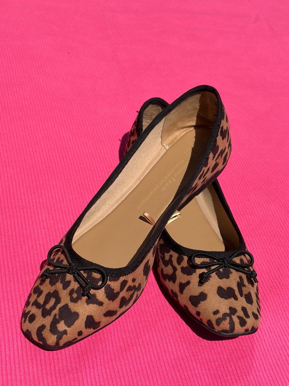 Leopard Print Ballet Flats - Size 8